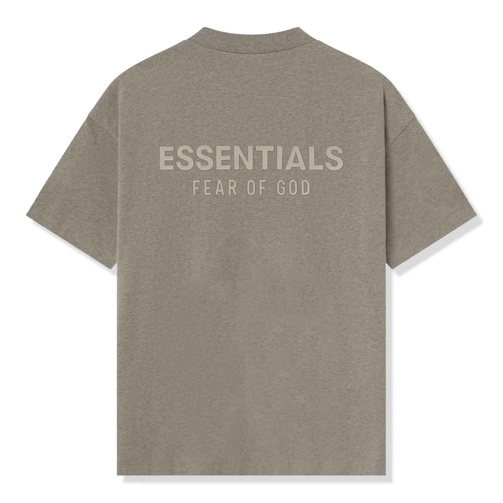 Back View of Fear Of God Essentials Classic Homestead Heather T-Shirt (FW25)